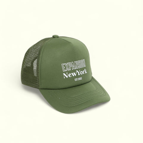 20 EXP NY LOGO TRUCKER CAP "OLIVE GREEN"