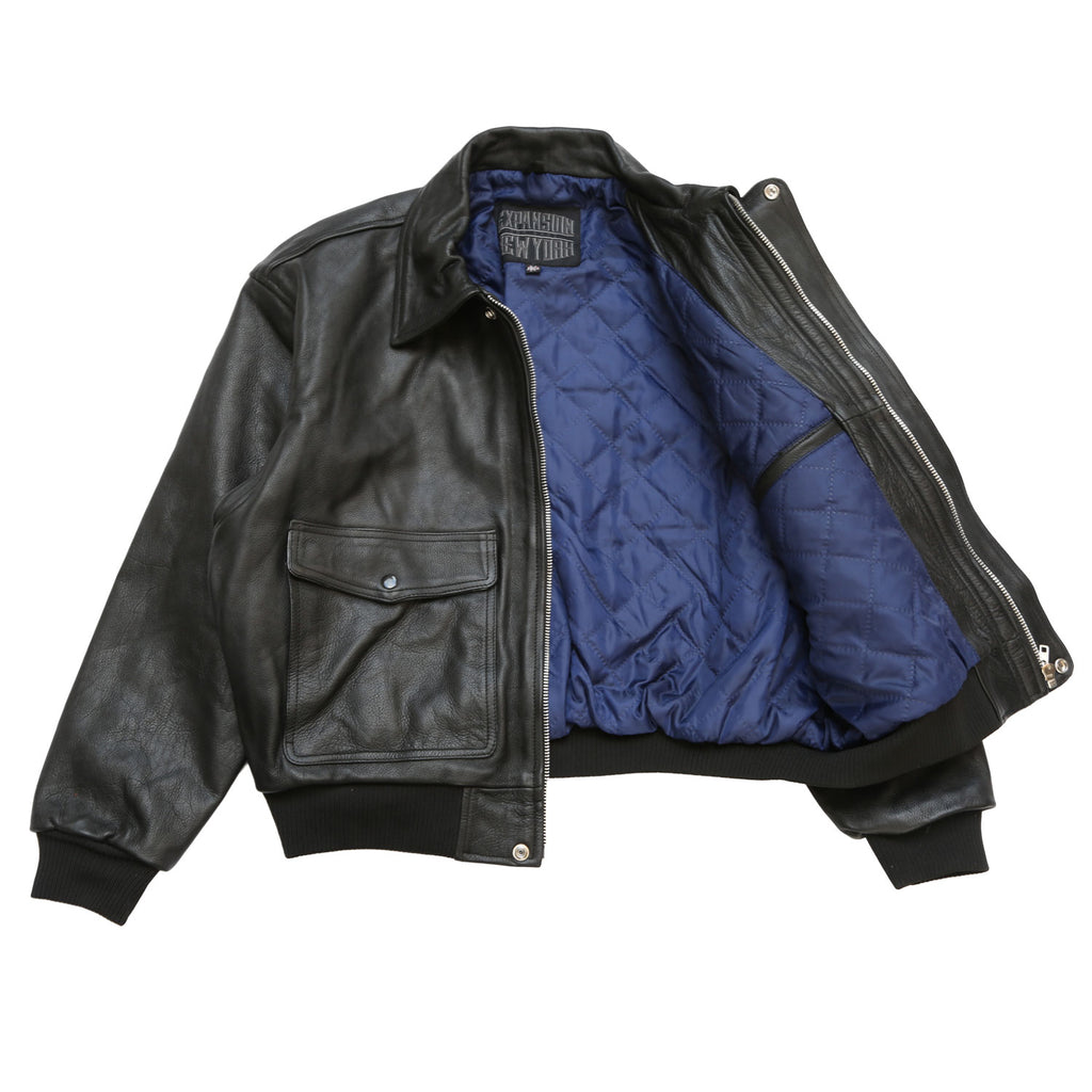 SKYBORN A-2 LEATHER JACKET "BLACK"
