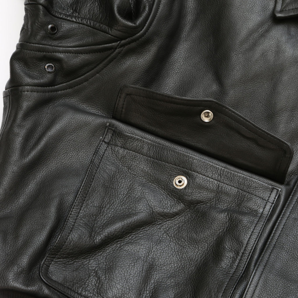 SKYBORN A-2 LEATHER JACKET "BLACK"