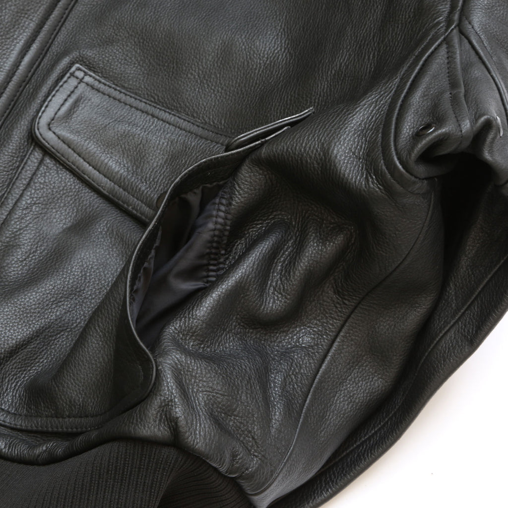 SKYBORN A-2 LEATHER JACKET "BLACK"