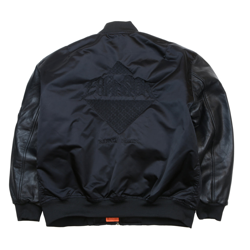 2103JB BOMBER JKT Leather sleeves  ( Black )
