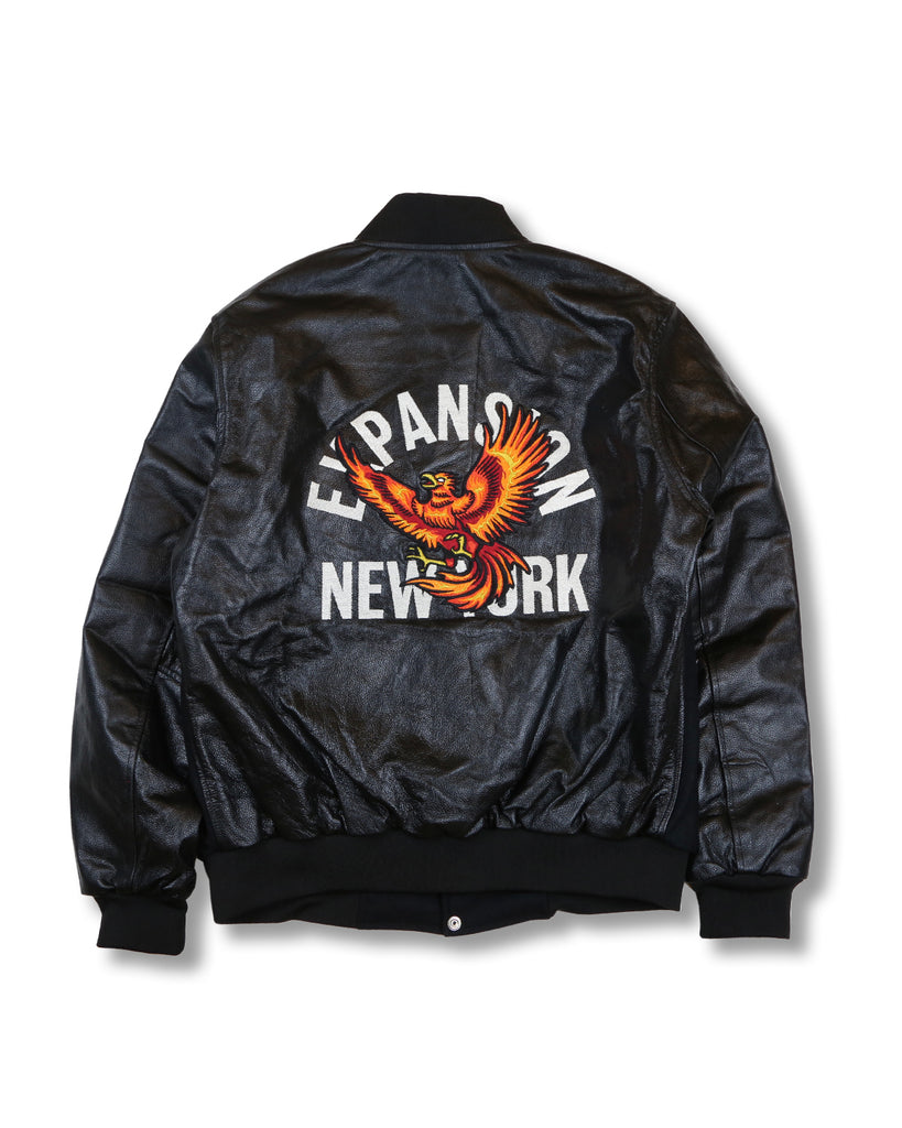 2233J PHOENIX Varsity Back Leather Jacket